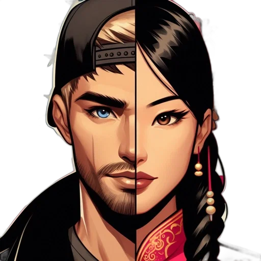 face, comic book art, concept art, fantasy art transparent PNG cut-out