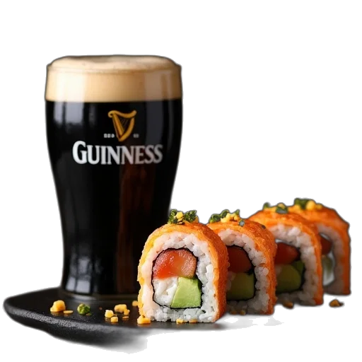 food, guinness, beer, sushi transparent PNG cut-out