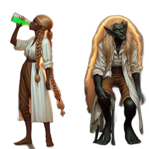concept art, fantasy art, comic book art, 3d render transparent PNG cut-out