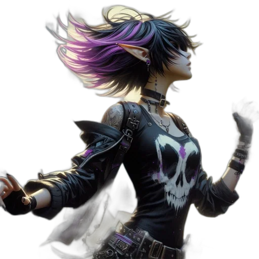hair, mask, dragon, staff transparent PNG cut-out