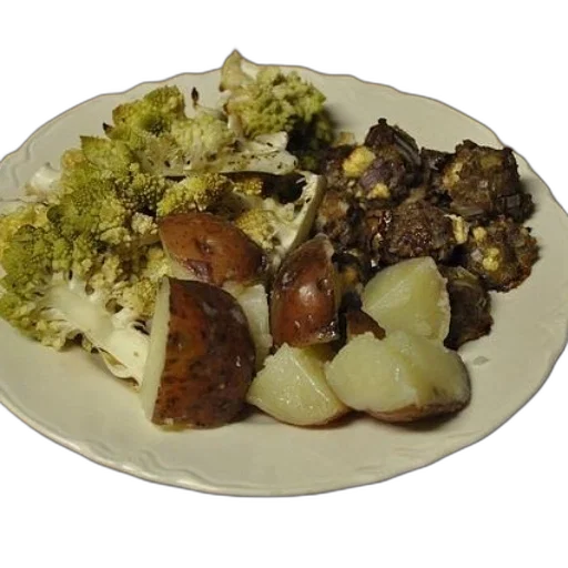 food, plate, broccoli, potatoes transparent PNG cut-out