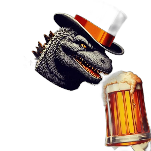 dragon, hat, animal, creature transparent PNG cut-out