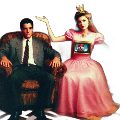crown, furniture, dress, vaporwave transparent PNG cut-out