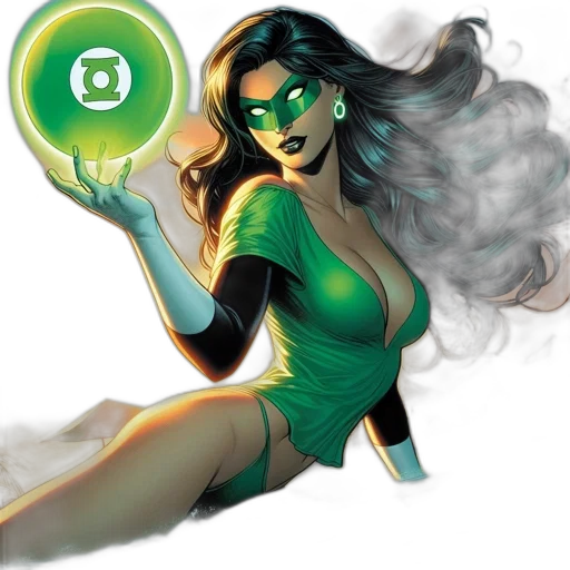 comic book art, concept art, fantasy art, green transparent PNG cut-out