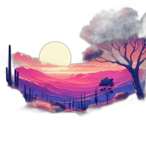 tree, umbrella, jacket, pixel art transparent PNG cut-out
