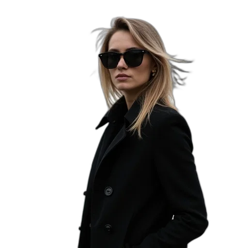 jacket, staff, face, hair transparent PNG cut-out