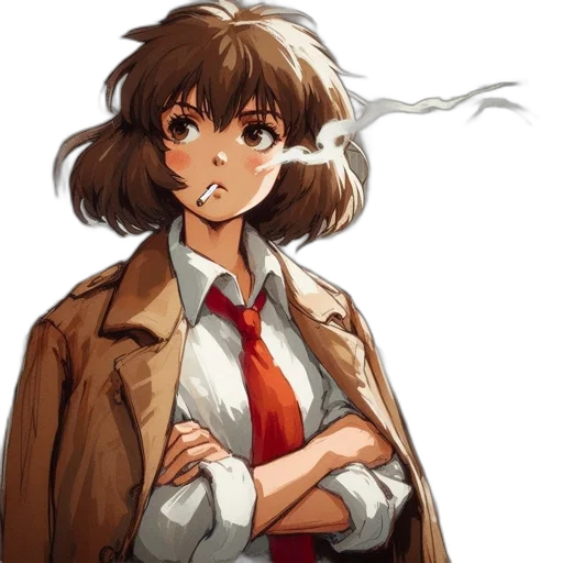 jacket, staff, face, weapon transparent PNG cut-out
