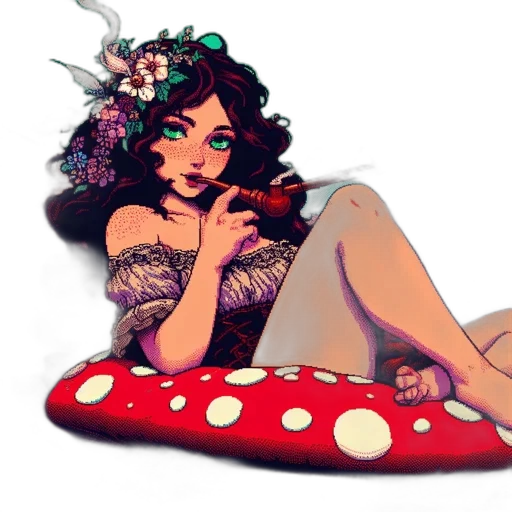 dress, crown, flower, fantasy art transparent PNG cut-out