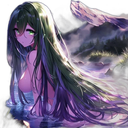creature, hair, dress, dragon transparent PNG cut-out