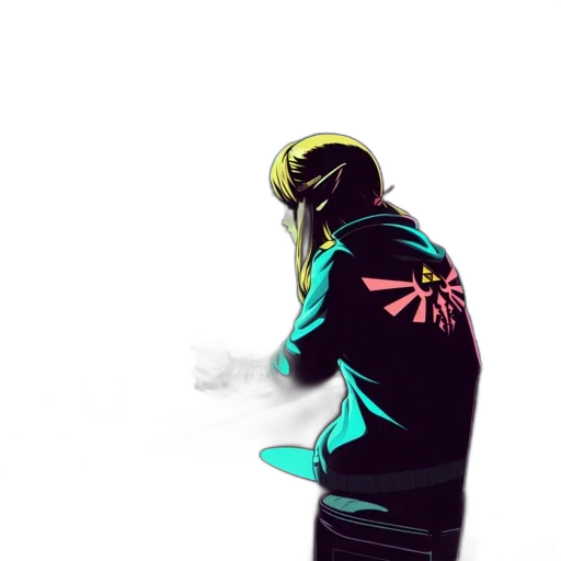 jacket, staff, sword, mask transparent PNG cut-out