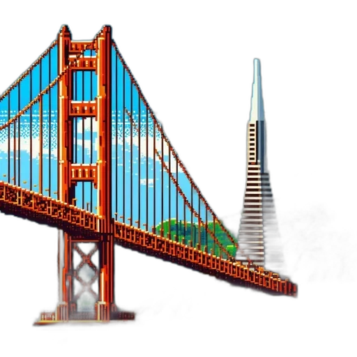 building, concept art, pixel art, photorealistic transparent PNG cut-out