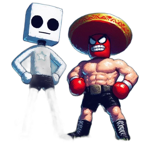 robot, mask, pixel art, concept art transparent PNG cut-out