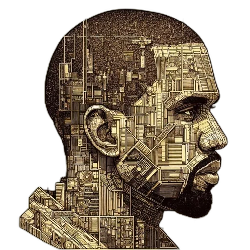robot, face, mask, cyberpunk transparent PNG cut-out