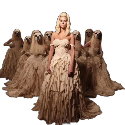 dress, creature, animal, hair transparent PNG cut-out