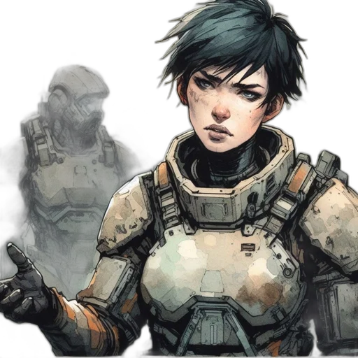 robot, face, concept art, comic book art transparent PNG cut-out