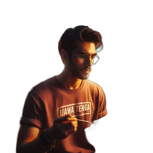 jacket, staff, face, robot transparent PNG cut-out