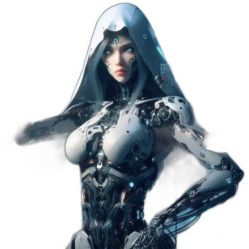 robot, dress, concept art, cyberpunk transparent PNG cut-out