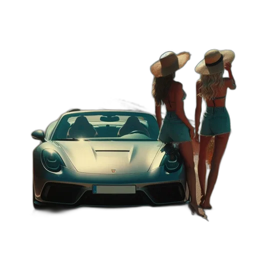 car, 3d render, concept art, photorealistic transparent PNG cut-out