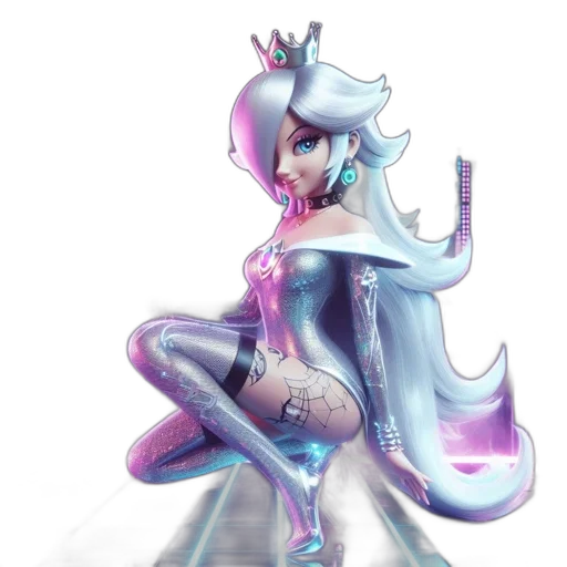 dress, crown, robot, staff transparent PNG cut-out