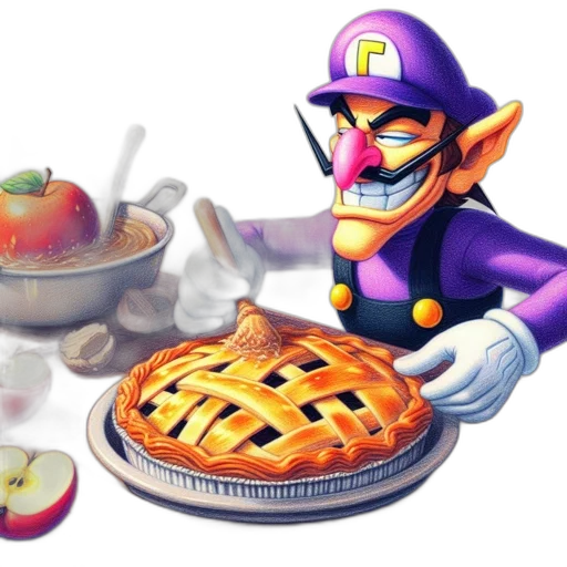 food, robot, 3d render, pixel art transparent PNG cut-out