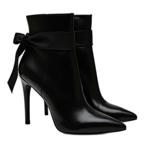 shoes, pair, black, high-heeled transparent PNG cut-out
