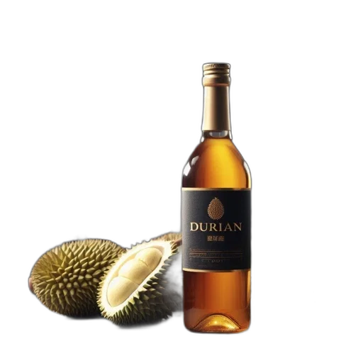 bottle, image, displays, durian-themed transparent PNG cut-out