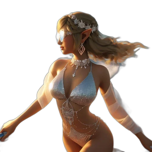dress, concept art, 3d render, fantasy art transparent PNG cut-out