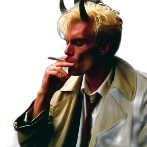 jacket, dragon, face, staff transparent PNG cut-out