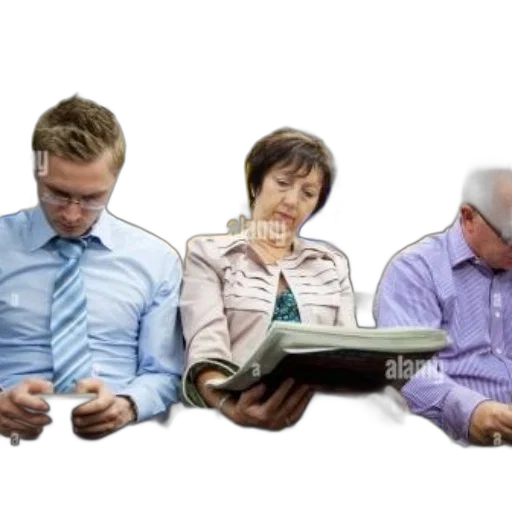 furniture, staff, three, people transparent PNG cut-out