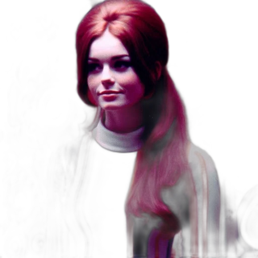 face, hair, dress, staff transparent PNG cut-out