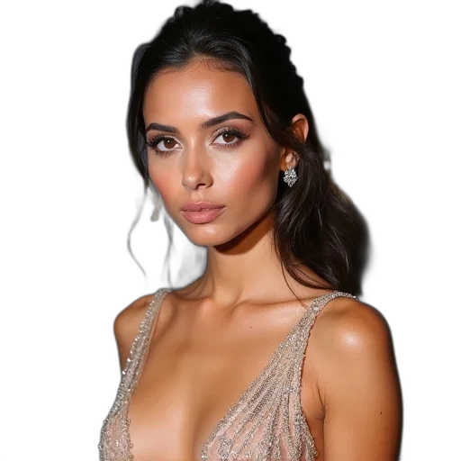 dress, jewelry, hair, face transparent PNG cut-out