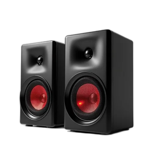 3d render, photorealistic, pair, speakers transparent PNG cut-out