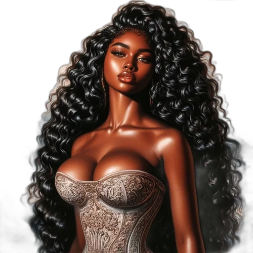 hair, fantasy art, photorealistic, comic book art transparent PNG cut-out