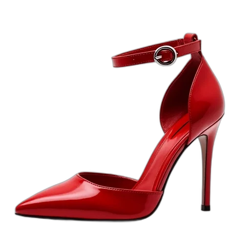shoes, red, pair, high-heeled transparent PNG cut-out