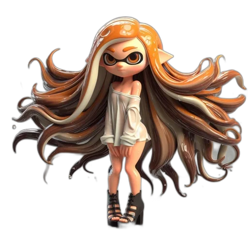 dress, hair, mask, staff transparent PNG cut-out