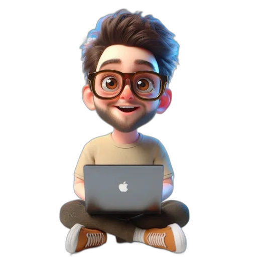 staff, face, cartoon, 3d render transparent PNG cut-out