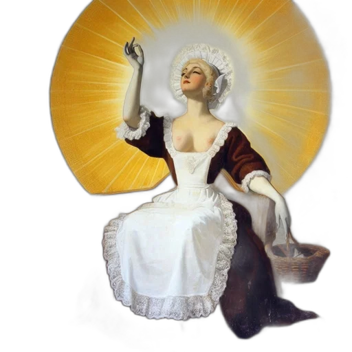 dress, crown, staff, 3d render transparent PNG cut-out