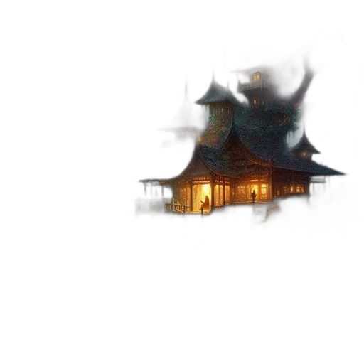 building, dragon, mask, crown transparent PNG cut-out