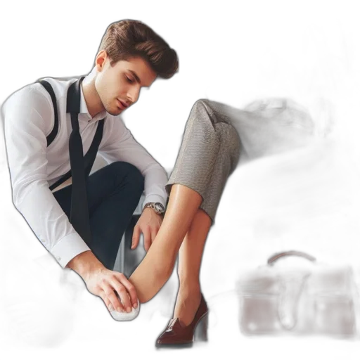 shoes, concept art, photorealistic, watercolor transparent PNG cut-out