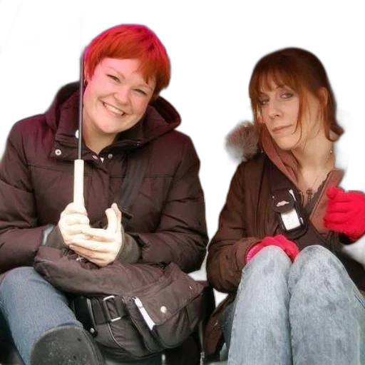 staff, jacket, two, women transparent PNG cut-out