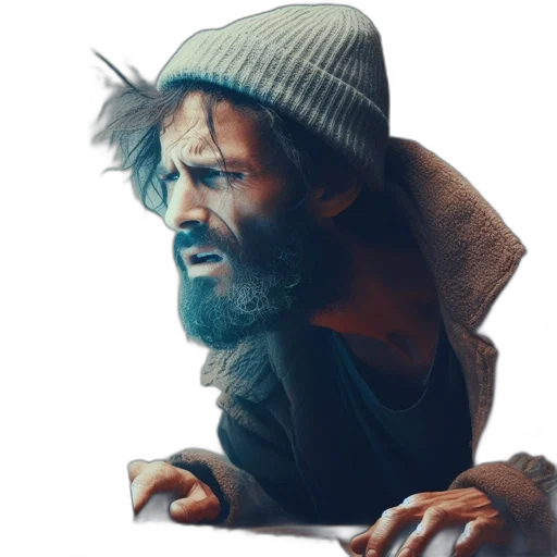 jacket, face, hat, concept art transparent PNG cut-out
