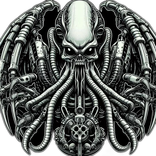 creature, hair, mask, robot transparent PNG cut-out