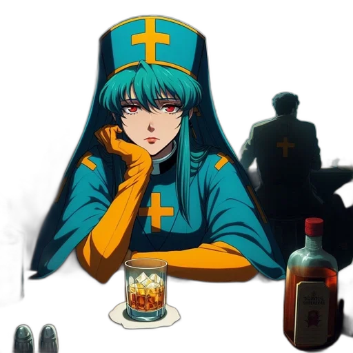 jacket, vaporwave, anime, concept art transparent PNG cut-out