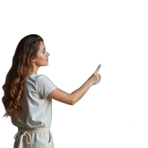 staff, dress, jacket, hair transparent PNG cut-out