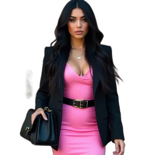 dress, jacket, jewelry, 3d render transparent PNG cut-out