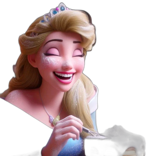 food, face, crown, 3d render transparent PNG cut-out