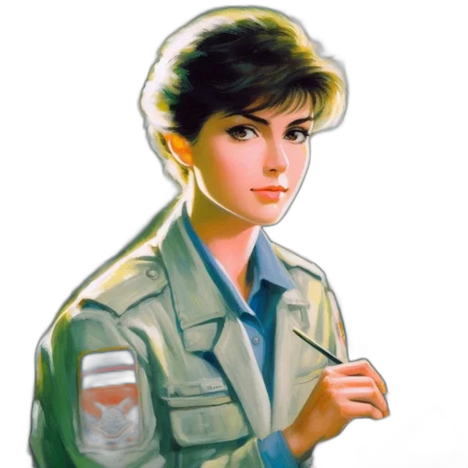 jacket, face, staff, concept art transparent PNG cut-out