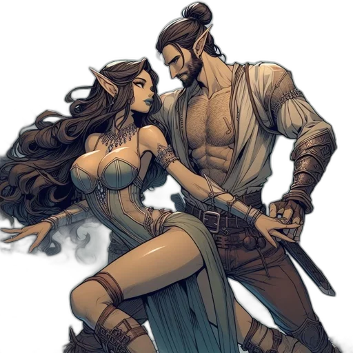 comic book art, fantasy art, concept art, underwater transparent PNG cut-out