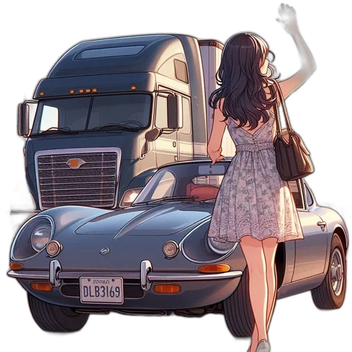 car, dress, cartoon, anime transparent PNG cut-out