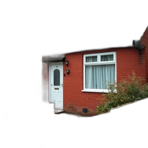 building, 3d render, red, brick transparent PNG cut-out